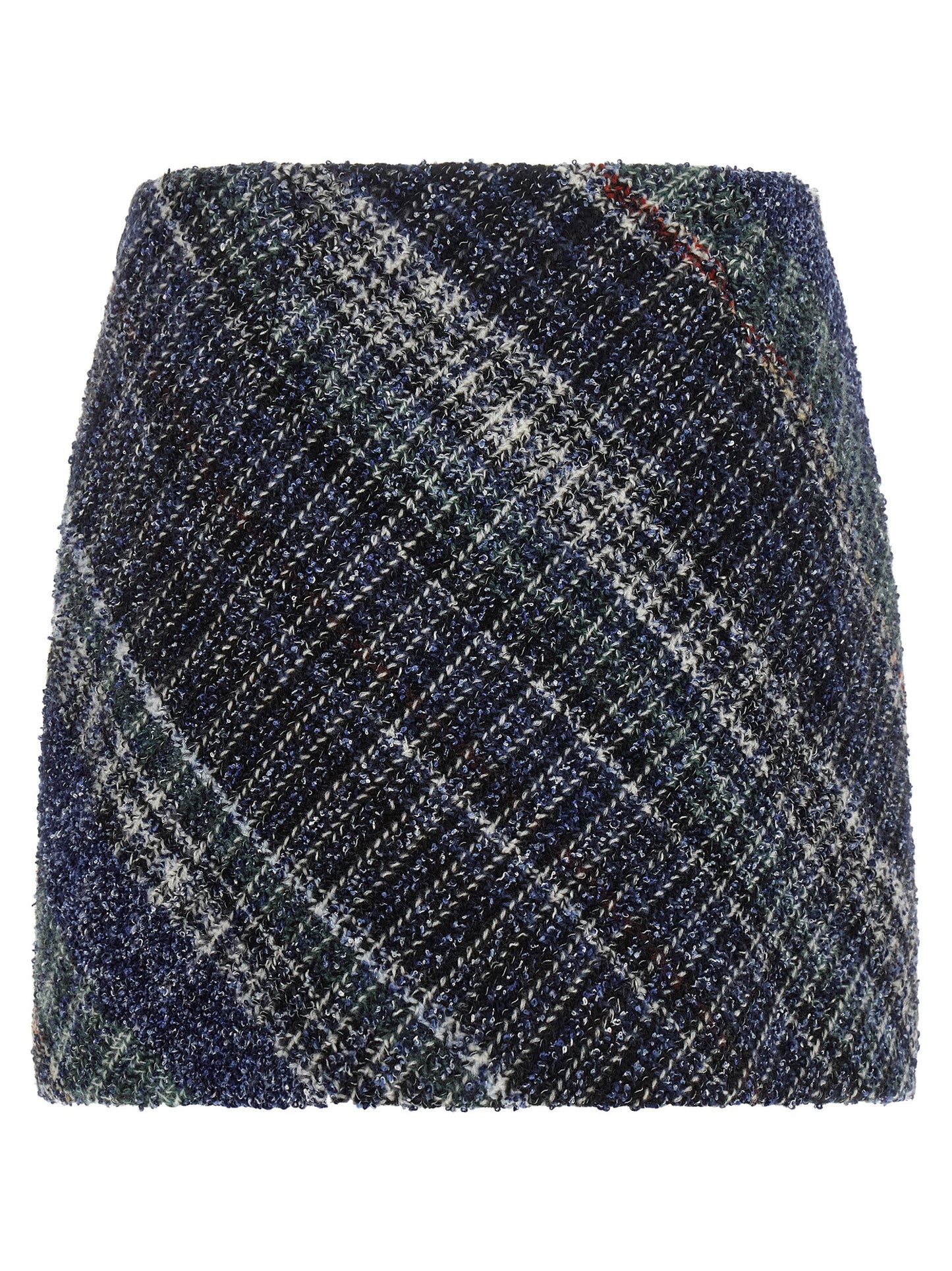 Skirt by Missoni for women in viscose cotton & wool blue & patterned features a contoured silhouette from the Women's Viscose Cotton & Wool Skirt collection, characterized by its contoured mini long for a contoured finish.