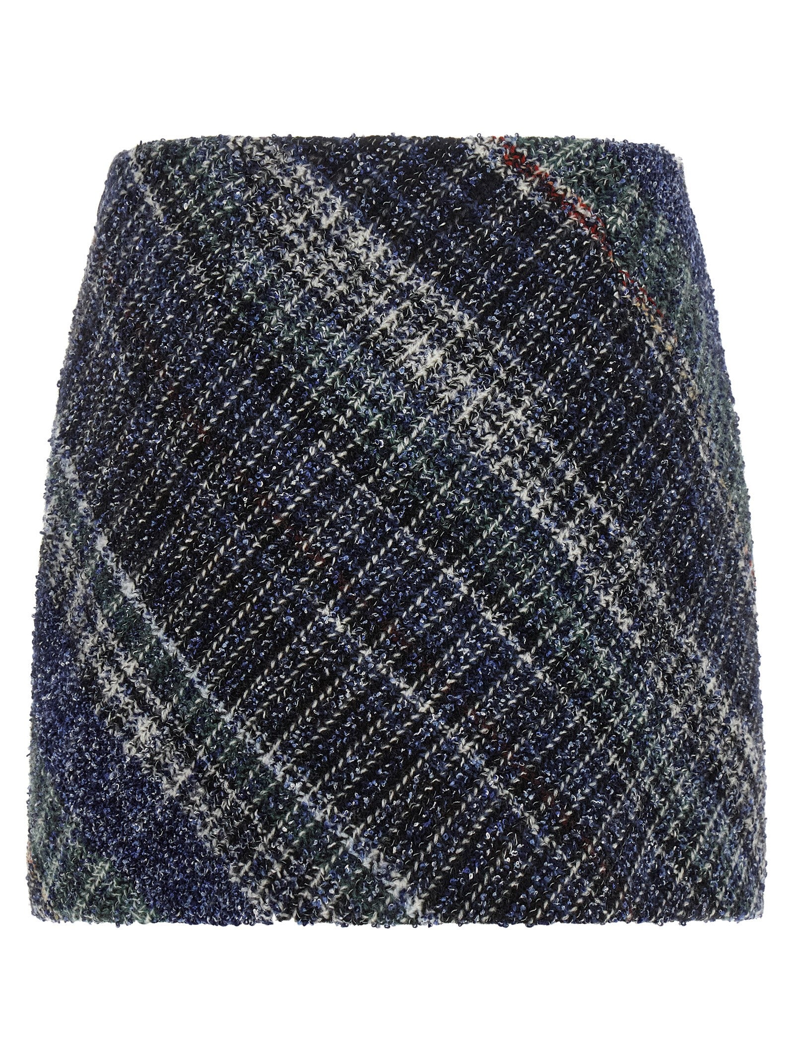 Skirt by Missoni for women in viscose cotton & wool blue & patterned features a contoured silhouette from the Women's Viscose Cotton & Wool Skirt collection, characterized by its contoured mini long for a contoured finish.