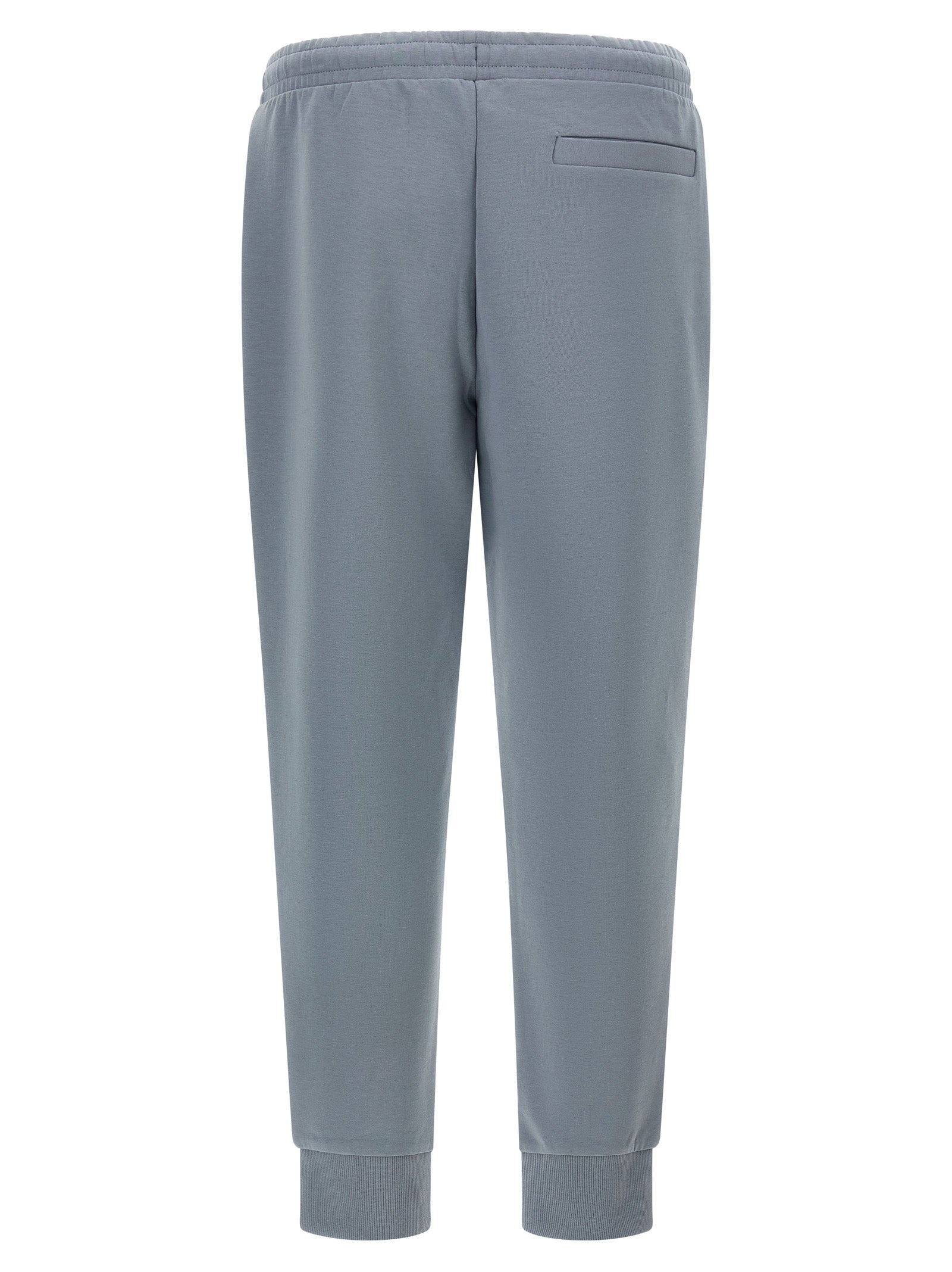 Joggers by Hugo Boss for men in stretch cotton gray features an sartorial and long with a cut for a sartorial finish.