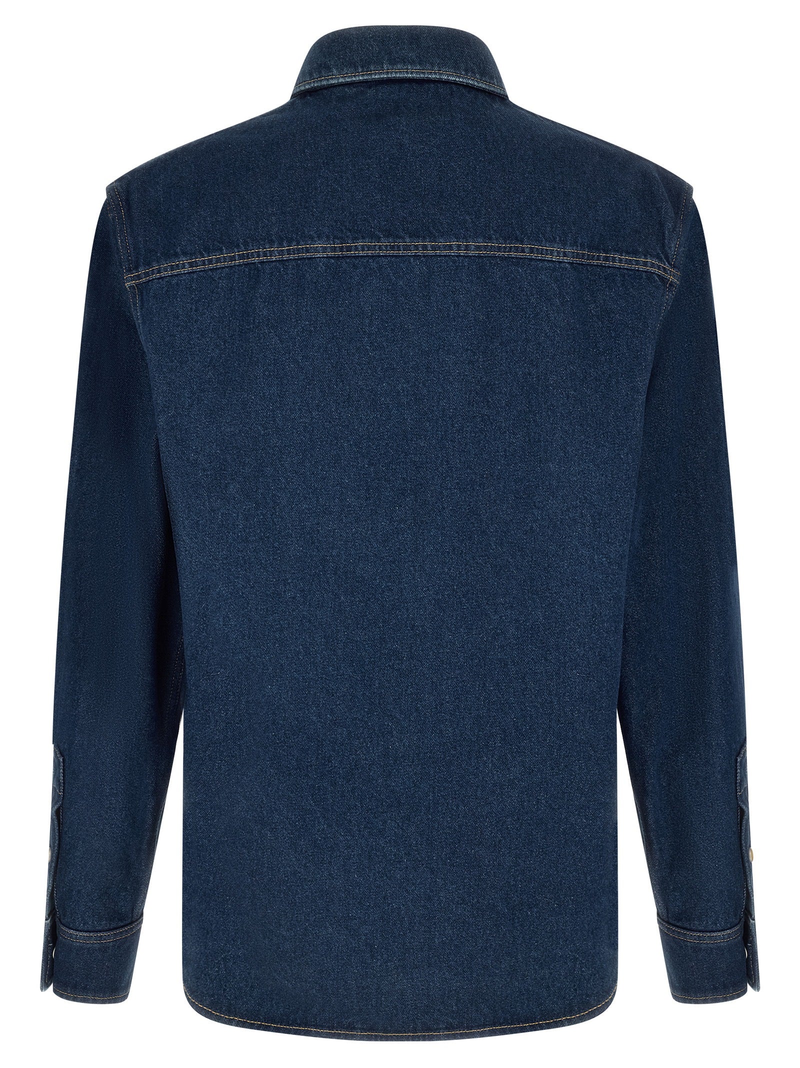 Shirt by Valentino Garavani for men in denim cotton blue, pearl & signature, featuring a nuanced and nuanced for a sophisticated finish.