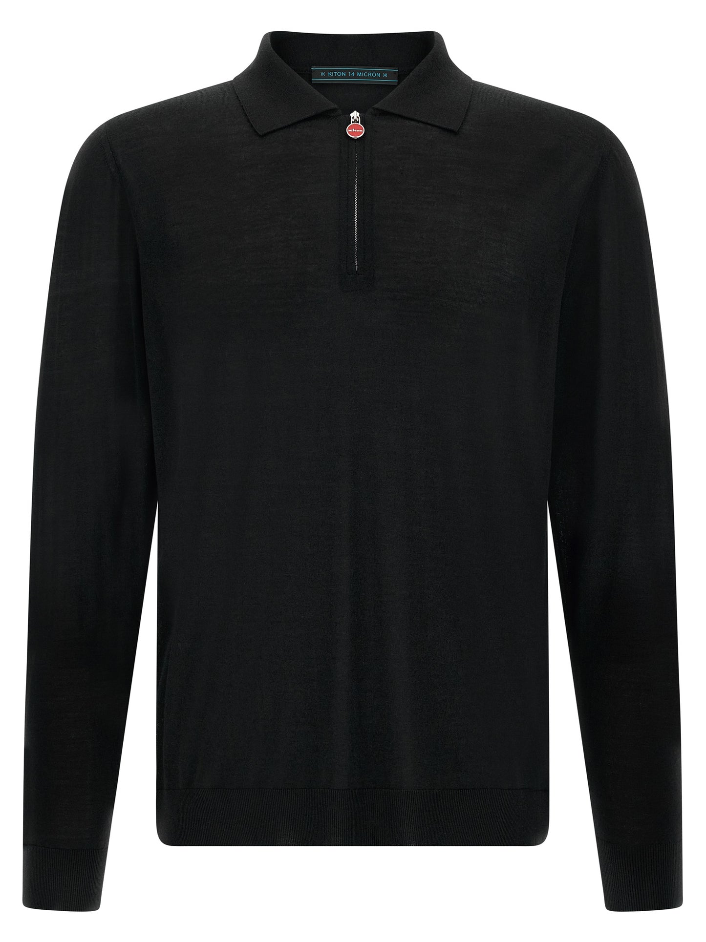 Polo Shirt by Kiton for men in wool black & red presents a distinguished silhouette, showcasing a sophisticated and distinguished for a truly distinguished finish.