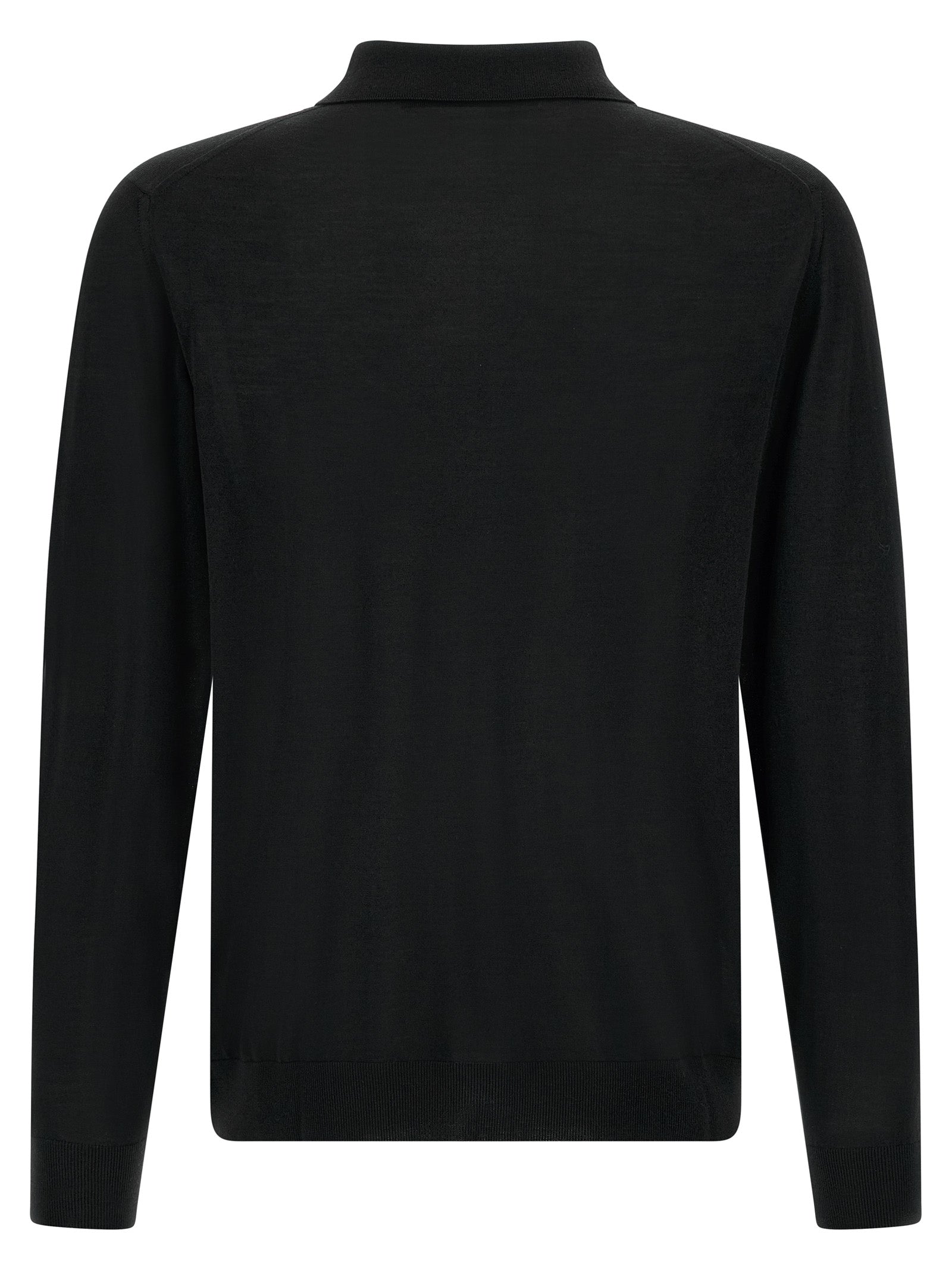 Polo Shirt by Kiton for men in wool black & red features a eye catching silhouette, showcasing a refined and for a eye catching finish.