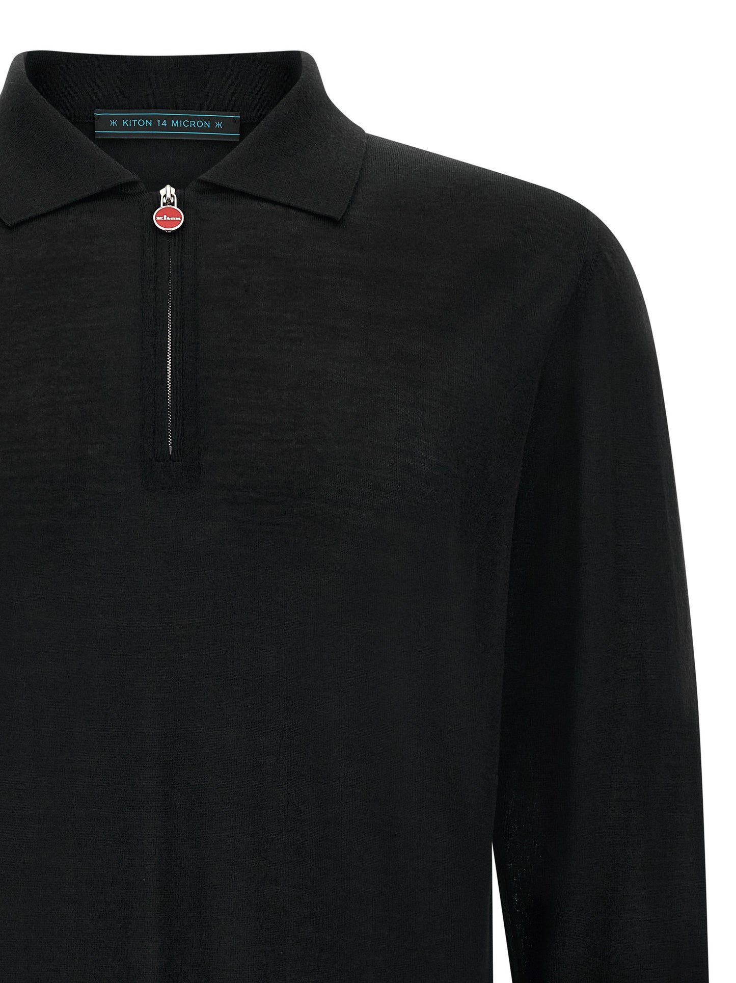 This Polo Shirt by Kiton for men in wool black & red presents a flawless silhouette, showcasing flawless detailing and a refined for a truly flawless aesthetic.