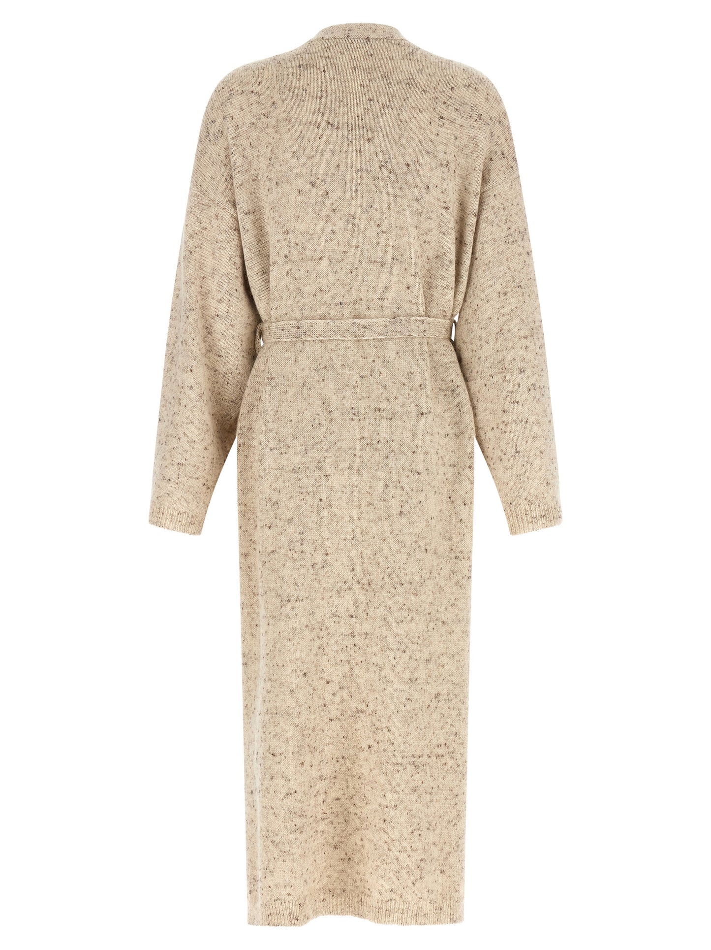 Cardigan by Fabiana Filippi for women in linen alpaca wool mohair & viscose beige features an impeccable silhouette, showcasing a sophisticated wrap v-neck neckline and detail for a truly impeccable finish.