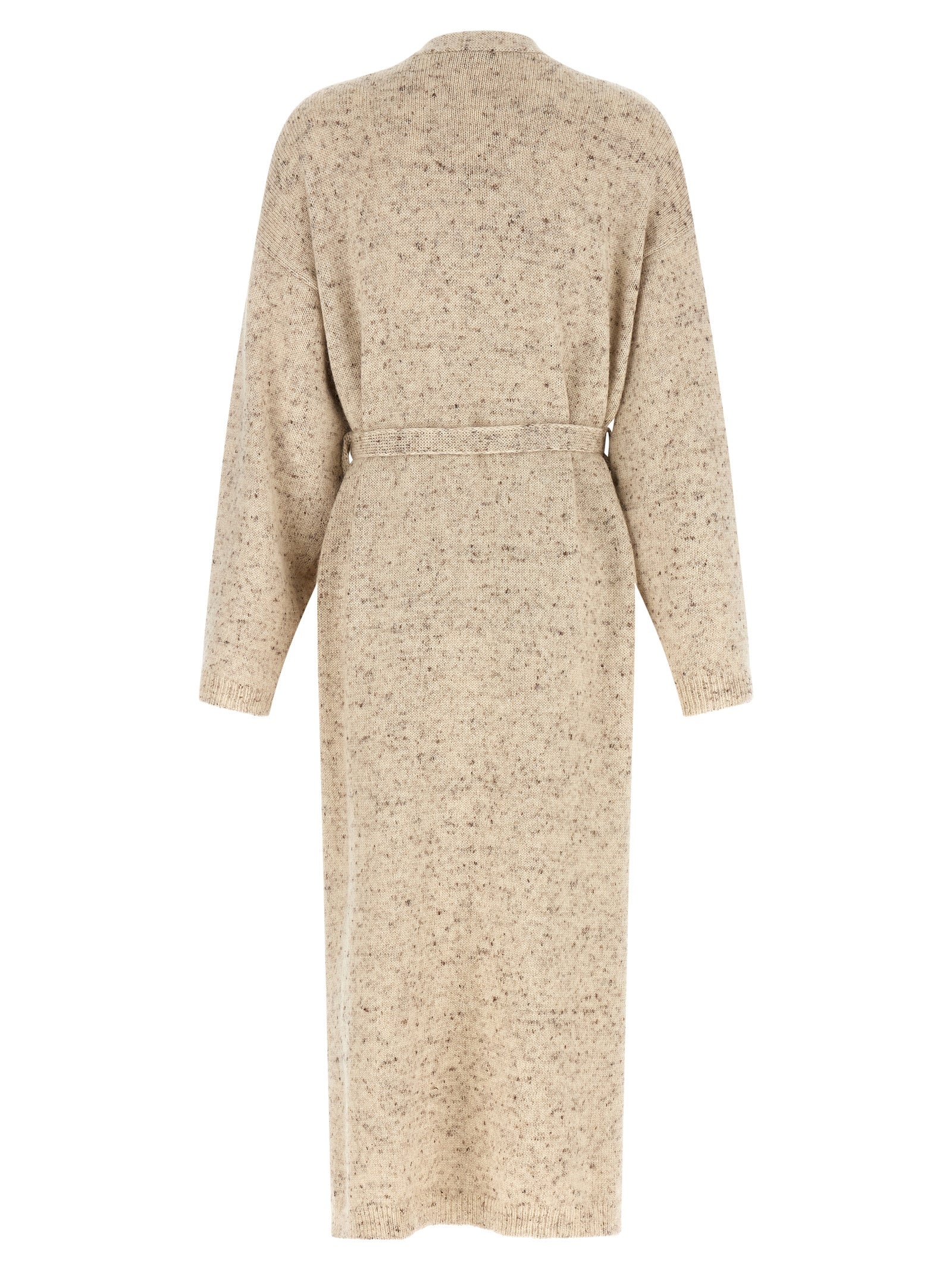 Cardigan by Fabiana Filippi for women in linen alpaca wool mohair & viscose beige features an impeccable silhouette, showcasing a sophisticated wrap v-neck neckline and detail for a truly impeccable finish.