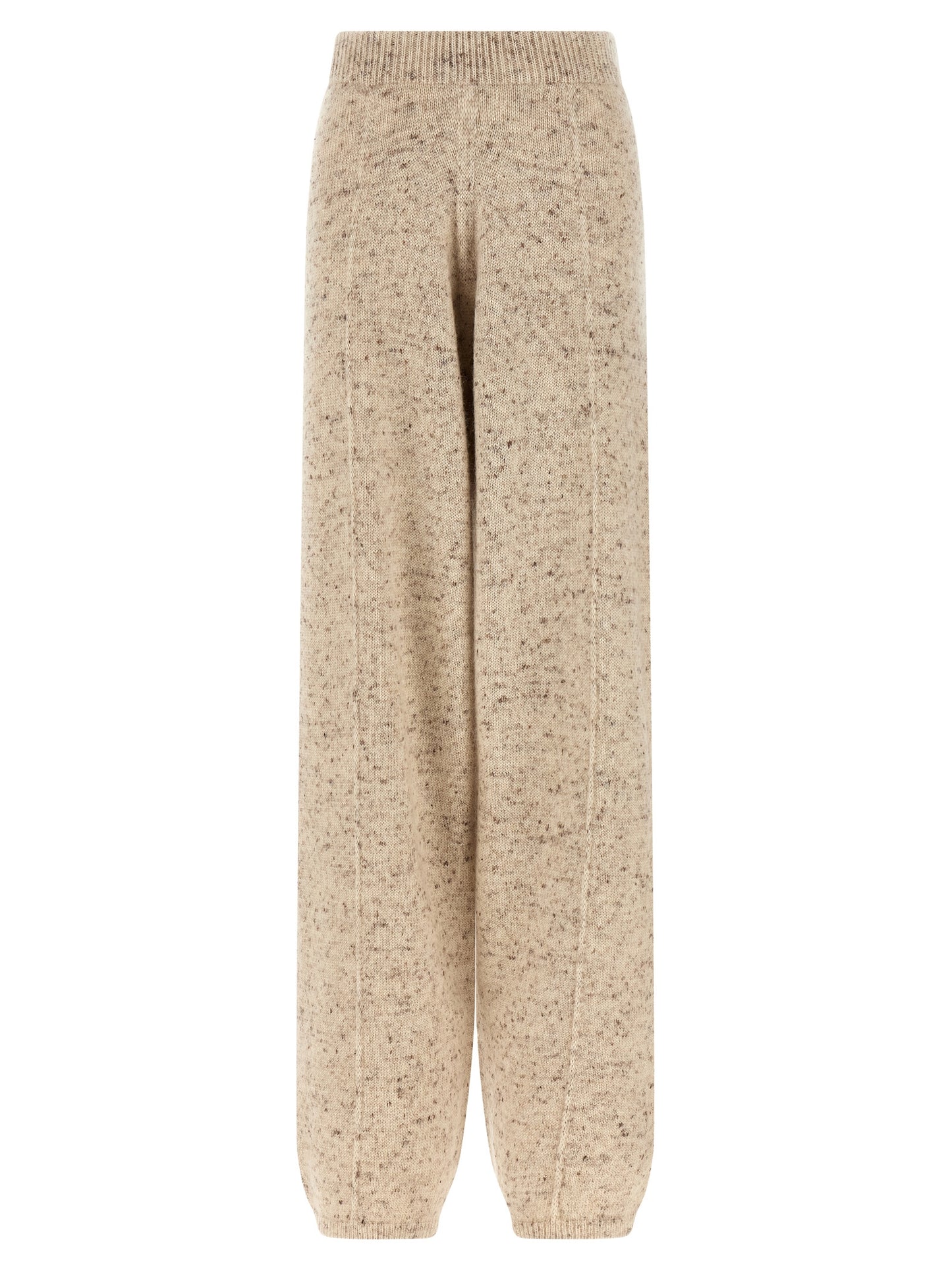 Trousers by Fabiana Filippi for women in linen alpaca wool mohair & viscose beige features an on trend silhouette, showcasing a sophisticated athletic with a long and for an on trend finish.