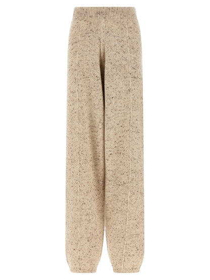 Trousers by Fabiana Filippi for women in linen alpaca wool mohair & viscose beige features an on trend silhouette, showcasing a sophisticated athletic with a long and for an on trend finish.