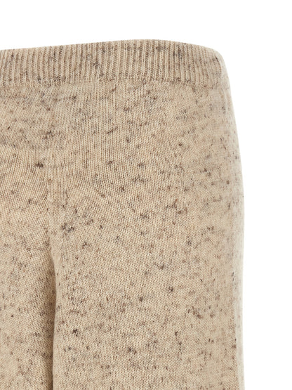Trousers by Fabiana Filippi for women in linen alpaca wool mohair & viscose beige features a artisanal silhouette, showcasing a sophisticated athletic with a long and for a artisanal finish.