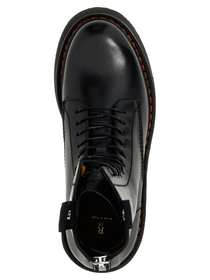Platform Lace-Up Boots by R13 for women in cowhide leather black features an dynamic silhouette, showcasing the dynamic Women's Cowhide Leather Platform Lace-Up Boots design with its distinctive platform and elegant .
