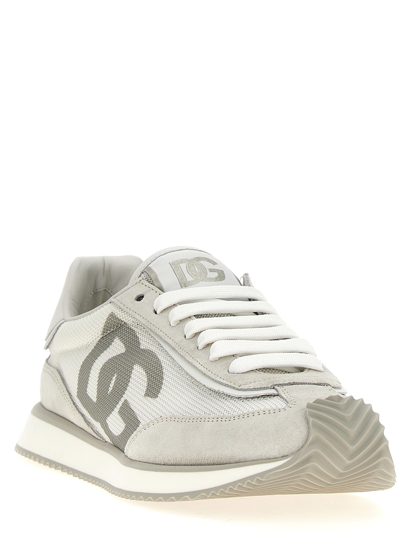 Sneakers by Dolce & Gabbana for men in suede calfskin leather & polyester gray features an fashionable silhouette, showcasing the premium Men's Low Top Suede Calfskin Leather & Polyester Sneakers in a fashionable low-top style that offers a fashionable finish for refined style.
