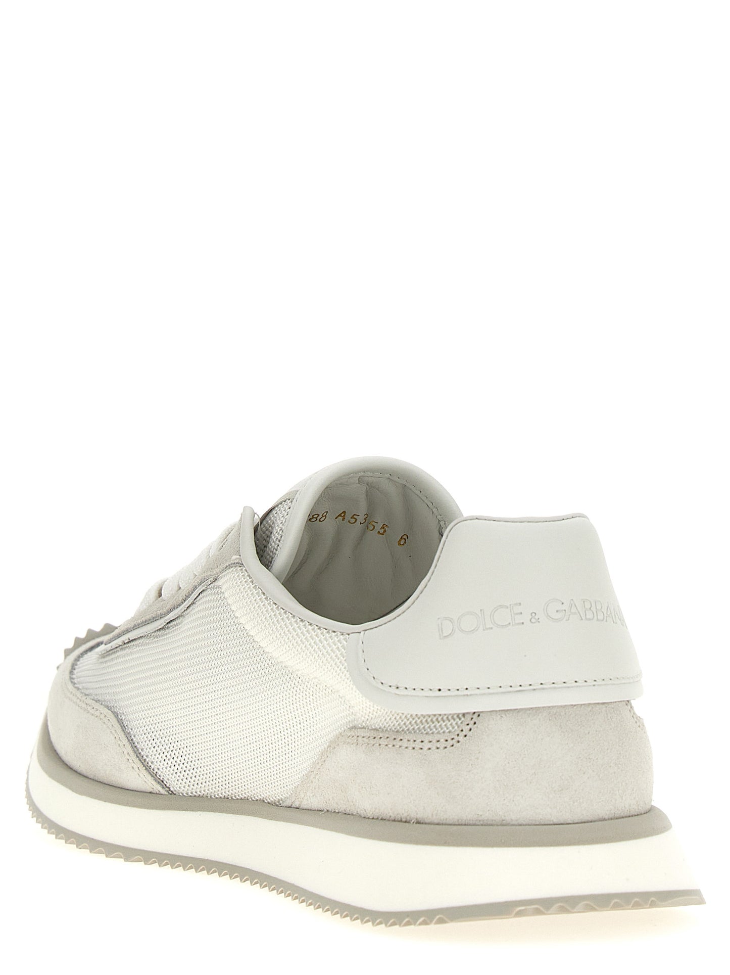 Sneakers by Dolce & Gabbana for men in suede calfskin leather & polyester gray features an fashionable silhouette, showcasing the premium Men's Low Top Suede Calfskin Leather & Polyester Sneakers in a fashionable low-top style that offers a fashionable finish for refined style.