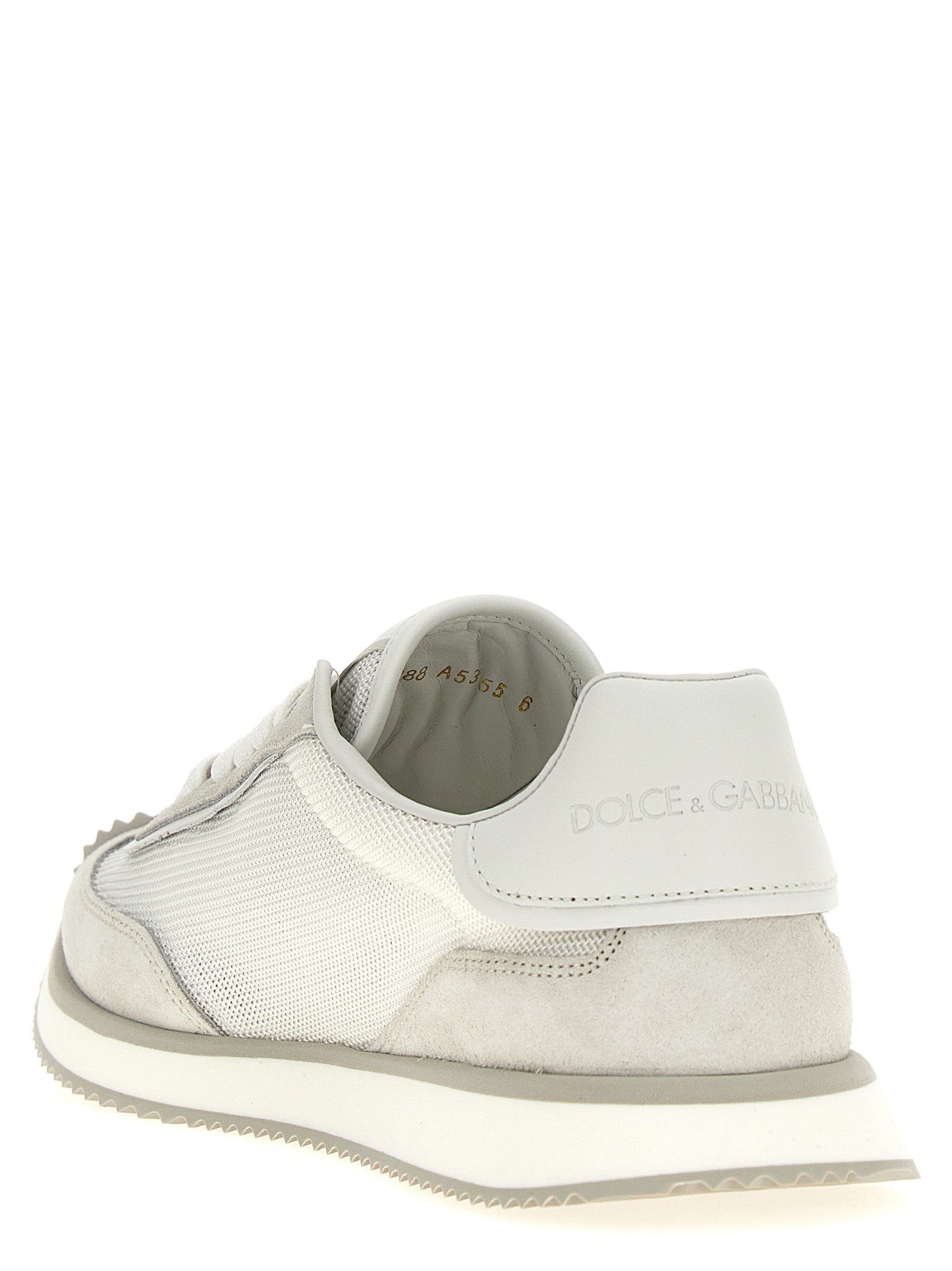 Sneakers by Dolce & Gabbana for men in suede calfskin leather & polyester gray features an fashionable silhouette, showcasing the premium Men's Low Top Suede Calfskin Leather & Polyester Sneakers in a fashionable low-top style that offers a fashionable finish for refined style.