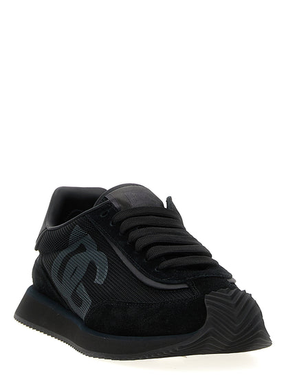 Athletic Sneakers by Dolce & Gabbana for men in suede calfskin leather & polyester black features an effortless chic silhouette, showcasing the signature athletic style of the Men's Athletic Suede Calfskin Leather & Polyester Sneakers collection with a truly effortless chic finish.