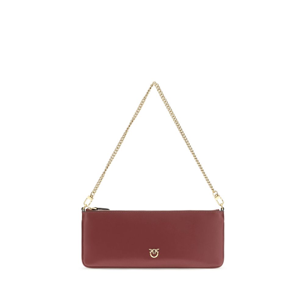 Wallet by PINKO for women in polyurethane & bos taurus calf leather bordeaux, gold & signature presents a refined silhouette, artfully capturing the essence of the Love Birds Polyurethane & Bos Taurus Calf Leather Wallet design with sophisticated bifold for a refined look.