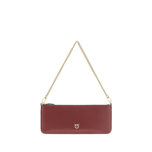 Wallet by PINKO for women in polyurethane & bos taurus calf leather bordeaux, gold & signature presents a refined silhouette, artfully capturing the essence of the Love Birds Polyurethane & Bos Taurus Calf Leather Wallet design with sophisticated bifold for a refined look.