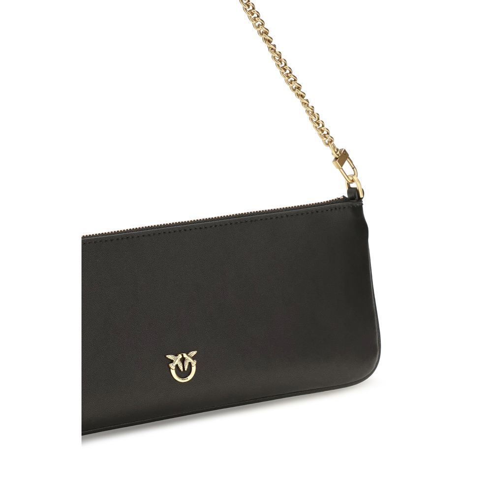 Wallet by PINKO for women in polyurethane & bos taurus calf leather black, gold & signature features a sleek silhouette, showcasing the sleek Love Birds Polyurethane & Bos Taurus Calf Leather Wallet design with sophisticated for a premium look.