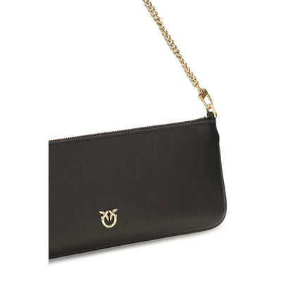 Wallet by PINKO for women in polyurethane & bos taurus calf leather black, gold & signature features a sleek silhouette, showcasing the sleek Love Birds Polyurethane & Bos Taurus Calf Leather Wallet design with sophisticated for a premium look.