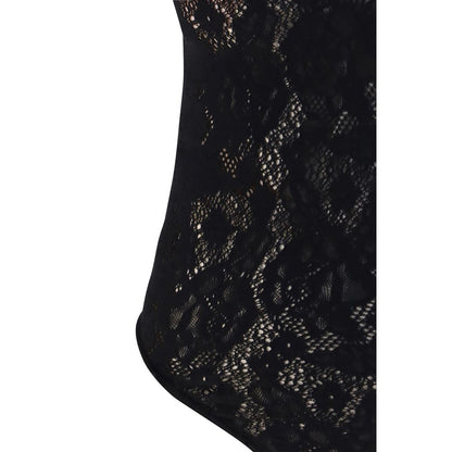 Bodysuit by Wolford for women in stretch polyamide black, rose, floral & signature features an exquisite silhouette with a refined and exquisite detailing.