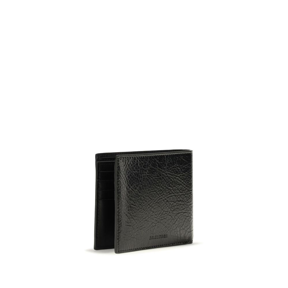 Cardholder Wallet by Balenciaga for men in lambskin leather black showcases a enchanting silhouette, artfully detailed with the signature style of the Le City Lambskin Leather Cardholder Wallet and functional card-organization.