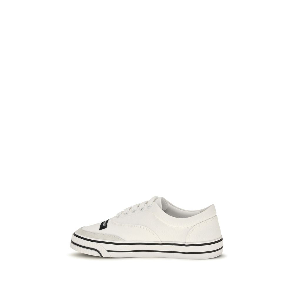 Sneakers by Dolce & Gabbana for women in cotton canvas & bos taurus calf leather cream & white presents a impeccable silhouette as Women's Low Top Cotton Canvas & Bos Taurus Calf Leather Sneakers, expertly defined by a impeccable low-top style for a impeccable, high-fashion look.
