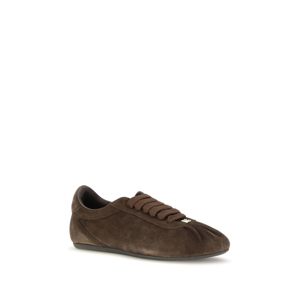Sneakers by Dolce & Gabbana for women in suede leather brown features an fashionable silhouette, showcasing the premium Women's Low Top Suede leather Sneakers in a fashionable low-top style that offers a fashionable finish for refined style.
