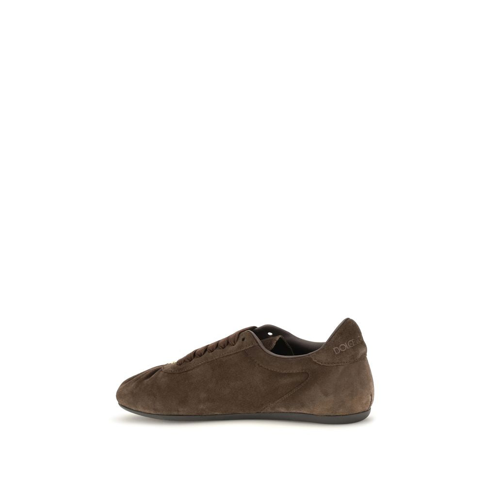 Sneakers by Dolce & Gabbana for women in suede leather brown features an versatile design from the Women's Low Top Suede leather Sneakers collection, highlighting a versatile low-top style for a premium, high-fashion look.