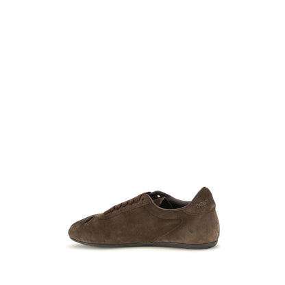 Sneakers by Dolce & Gabbana for women in suede leather brown features an versatile design from the Women's Low Top Suede leather Sneakers collection, highlighting a versatile low-top style for a premium, high-fashion look.