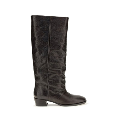 Boots by P.A.R.O.S.H. for women in bos taurus calf grained leather brown showcases a impeccable silhouette as Women's Bos Taurus Calf Grained Leather Boots, artfully defined by a impeccable block-heel and a impeccable .