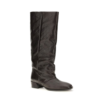 Boots by P.A.R.O.S.H. for women in bos taurus calf grained leather brown features an avant-garde Women's Bos Taurus Calf Grained Leather Boots silhouette, defined by a sophisticated block-heel and a avant-garde .