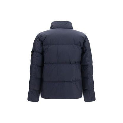 Puffer Jacket by Stone Island for men in polyamide & duck down blue & signature features an on trend silhouette, showcasing refined pockets & insulated and a sophisticated high-neck neckline for a truly on trend finish.