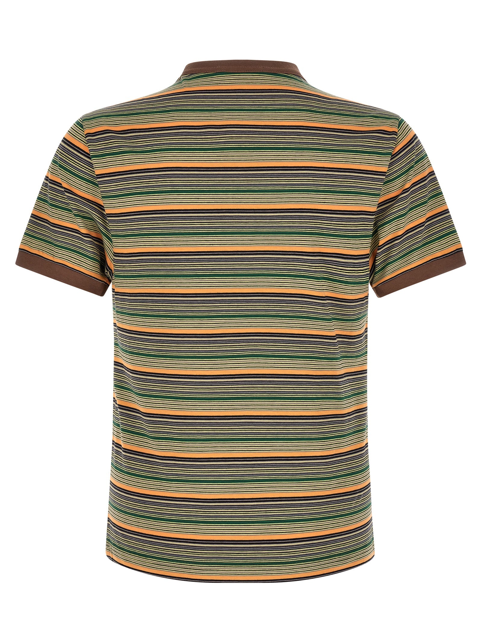 T-Shirt by Marni for men in cotton brown, multicolor & striped showcases a chic silhouette, artfully detailed with a chic crew neckline and for a chic finish.