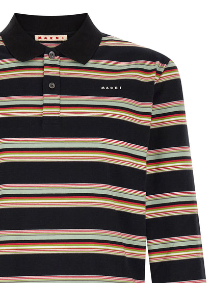 This Polo Shirt by Marni for men in cotton black, multicolor, patterned & striped presents a flawless silhouette, showcasing flawless detailing and a refined for a truly flawless aesthetic.