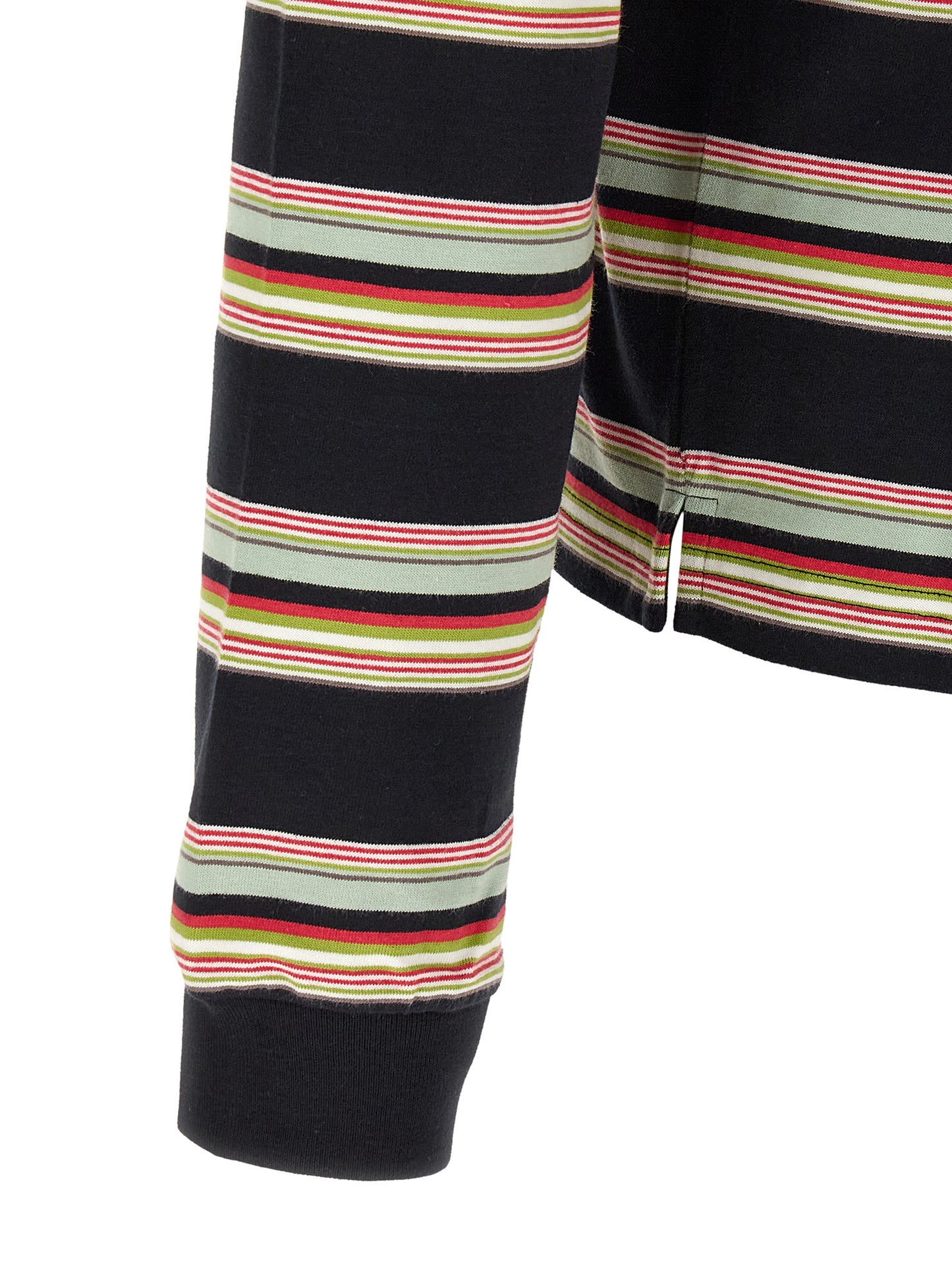 Polo Shirt by Marni for men in cotton black, multicolor, patterned & striped showcases a sharp silhouette, detailed with a refined and sharp for a sophisticated finish.