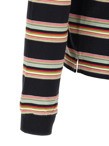 Polo Shirt by Marni for men in cotton black, multicolor, patterned & striped showcases a sharp silhouette, detailed with a refined and sharp for a sophisticated finish.