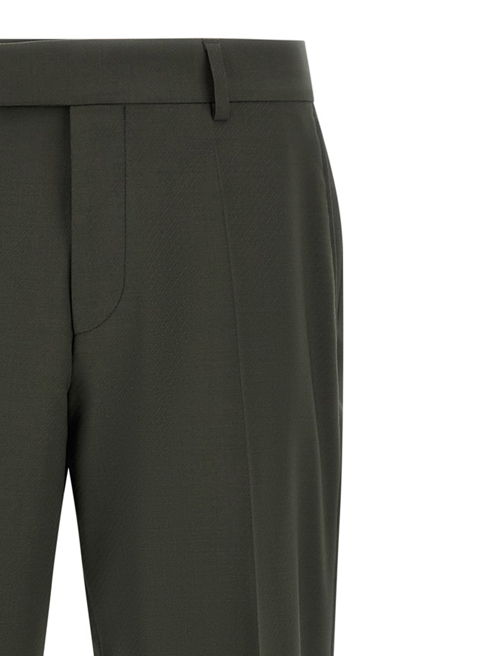 Pants by Hugo Boss for men in virgin wool bicolour & green features an on trend silhouette with a and cut in an elegant long for a sophisticated look.