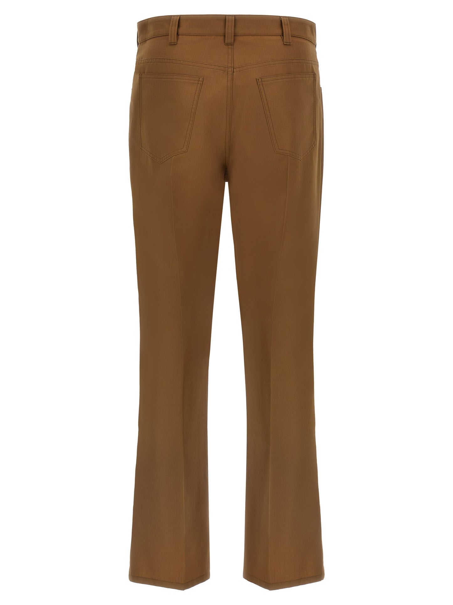 Trousers by Marni for men in polyester & virgin wool brown features a tailored silhouette with a tailored straight-leg & relaxed-fit, defined by its long and a sophisticated .