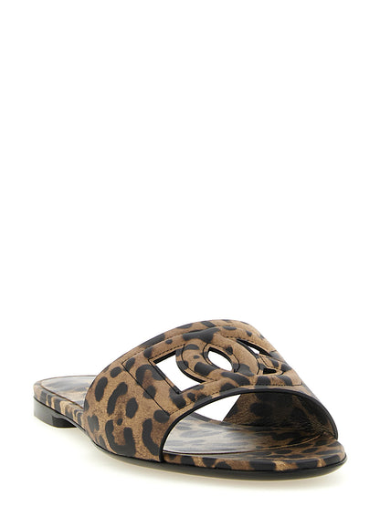 Sliders Sandals Flat Shoes by Dolce & Gabbana for women in calfskin leather brown, leopard-print & print presents a impeccable silhouette as Women's Calfskin Leather Sliders Sandals Flat Shoes, artfully designed with a and a impeccable for a refined, upscale finish.