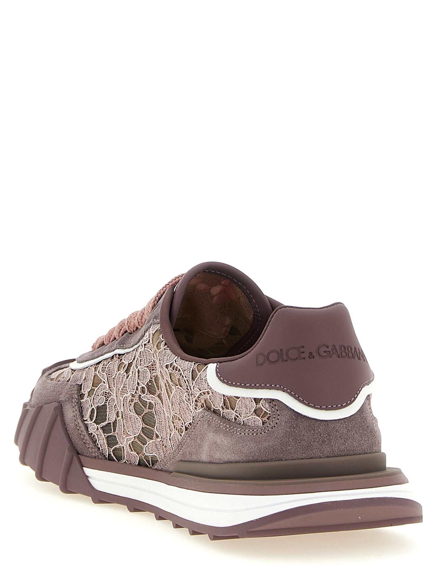 Athletic Sneakers by Dolce & Gabbana for women in tu viscose cotton & suede leather purple & floral features an timeless silhouette from the Women's Low Top TU Viscose Cotton & Suede Leather Athletic Sneakers collection, showcasing a timeless low-top style for a timeless look.