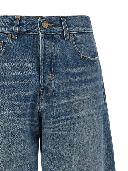 Jeans by Haikure for women in cotton denim blue features an refined tailoring silhouette, showcasing a premium relaxed-fit & wide with a and long cut for a refined tailoring look.