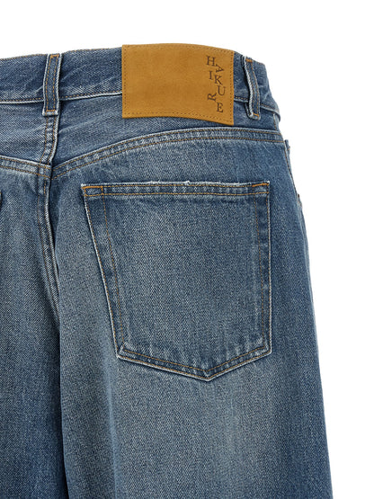 Jeans by Haikure for women in cotton denim blue presents a tailored silhouette, showcasing a tailored relaxed-fit & wide and long cut with a refined for a truly tailored aesthetic.