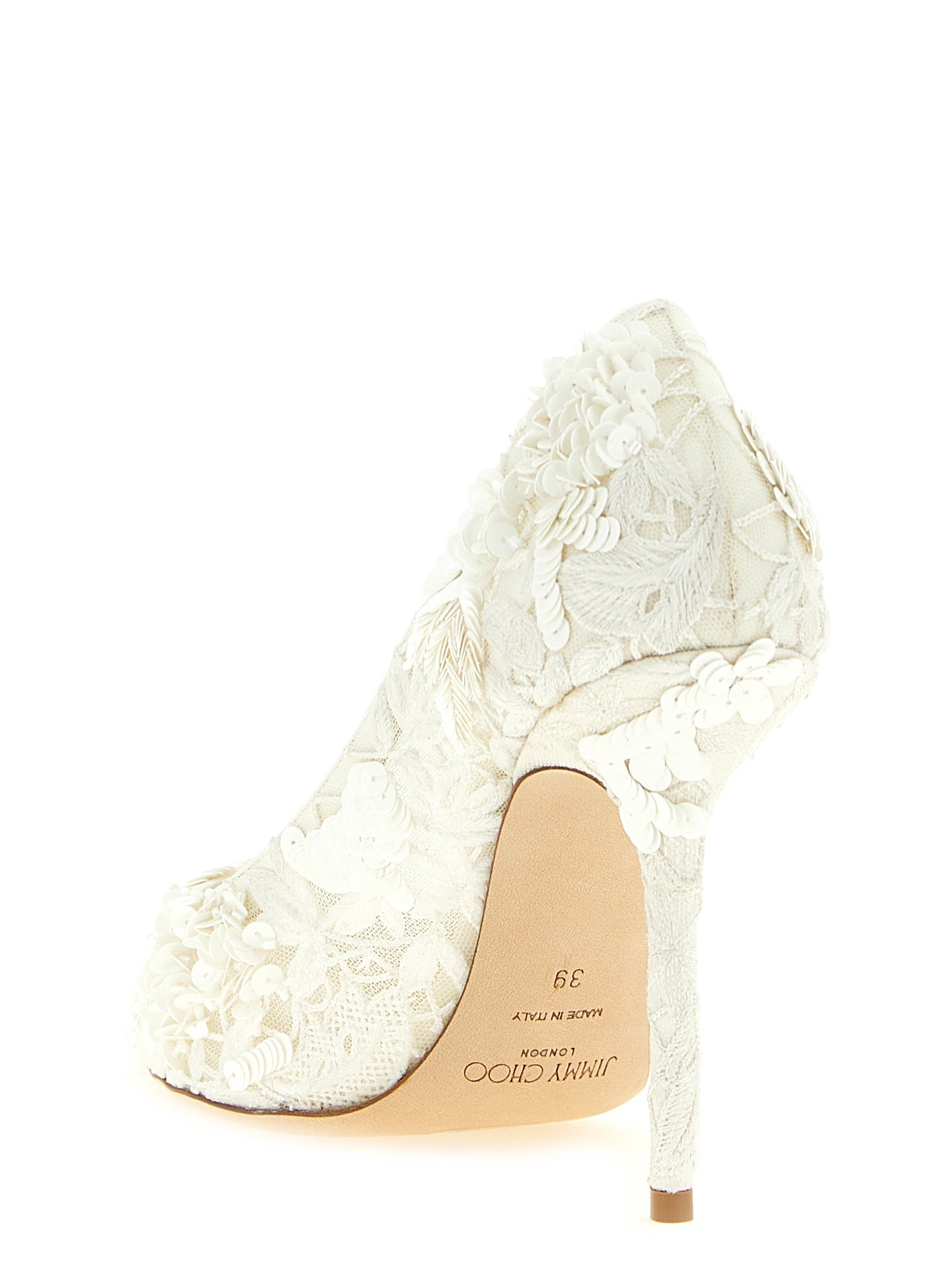High-Heel Stiletto Pumps Heels by Jimmy Choo for women in silk crepe leather & sequins beige, ivory & floral showcases a exquisite silhouette, perfectly accentuating Women's Silk Crepe Leather & Sequins High-Heel Stiletto Pumps Heels with a exquisite stiletto high-heel and exquisite .