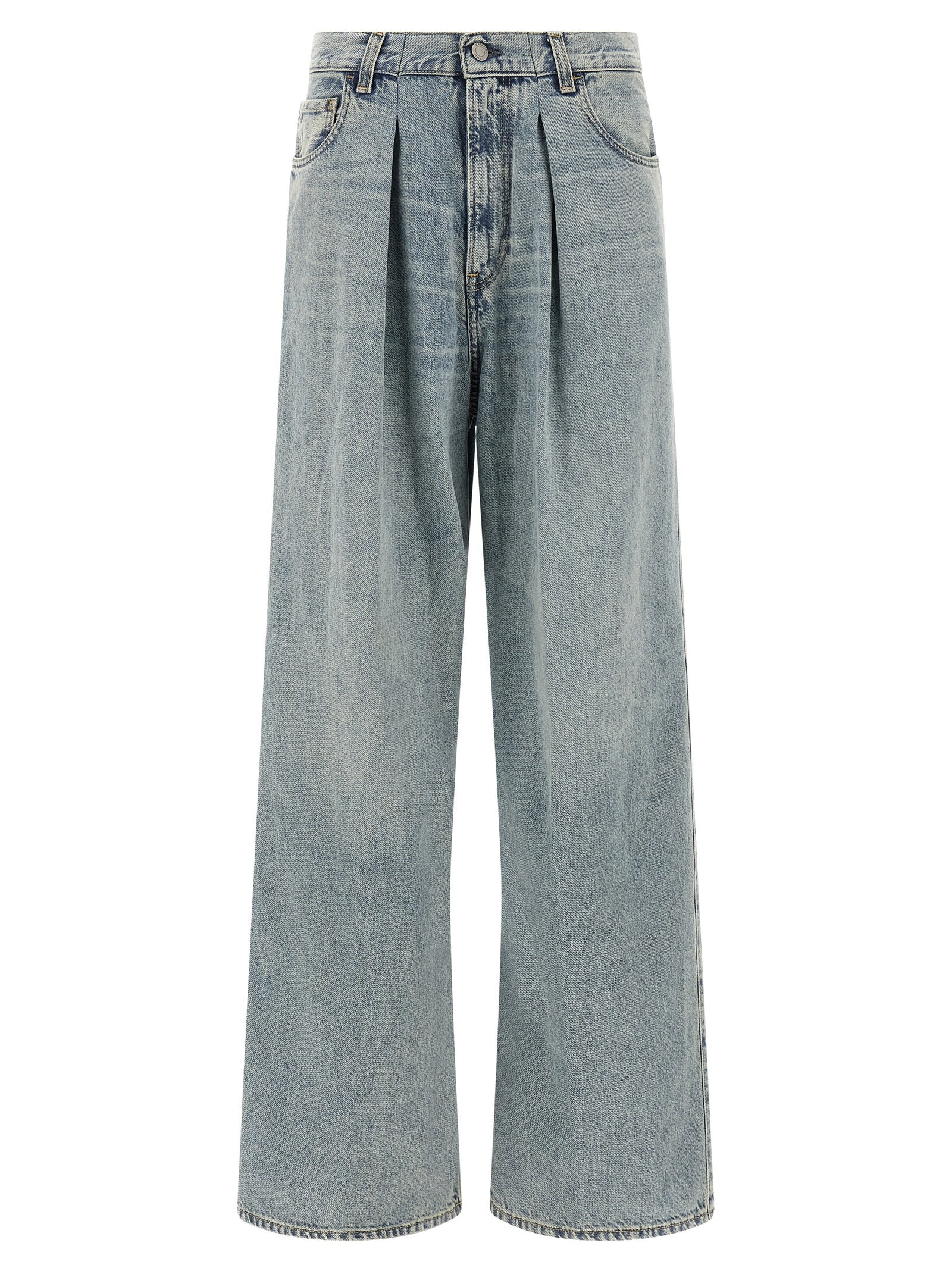 Jeans by Haikure for women in stretch lyocell denim cotton light-blue presents a tailored silhouette, showcasing a tailored wide and long cut with a refined for a truly tailored aesthetic.