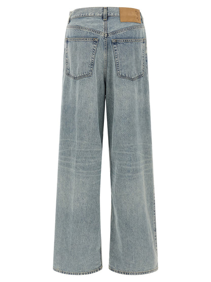 Jeans by Haikure for women in stretch lyocell denim cotton light-blue features an refined tailoring silhouette, showcasing a premium wide with a and long cut for a refined tailoring look.