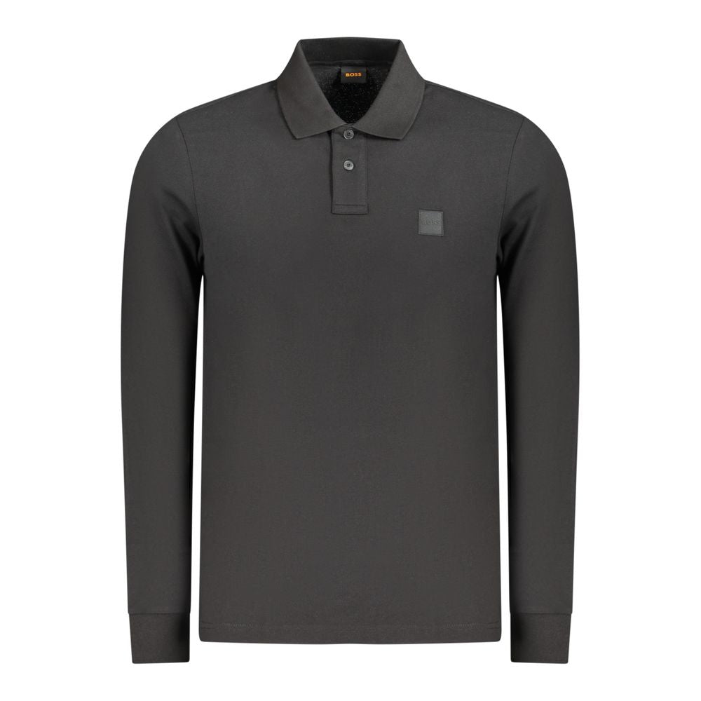 Polo Shirt by Hugo Boss for men in stretch cotton black features a eye catching silhouette, showcasing a refined and for a eye catching finish.