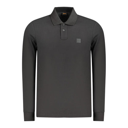 Polo Shirt by Hugo Boss for men in stretch cotton black features a eye catching silhouette, showcasing a refined and for a eye catching finish.