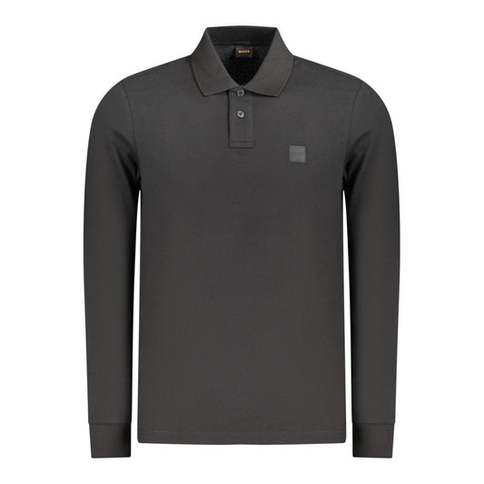 Polo Shirt by Hugo Boss for men in stretch cotton black features a eye catching silhouette, showcasing a refined and for a eye catching finish.