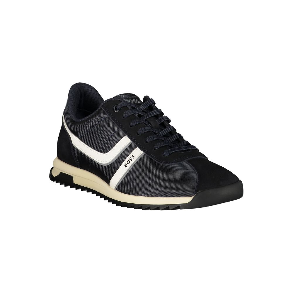 Hugo Boss Men's Athletic Polyester & Polyurethane Sneakers - Blue White