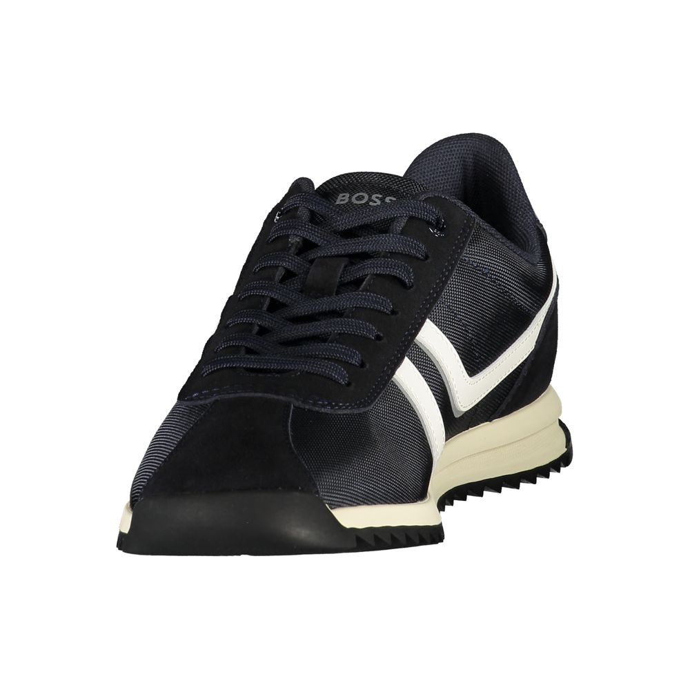 Hugo Boss Men's Athletic Polyester & Polyurethane Sneakers - Blue White