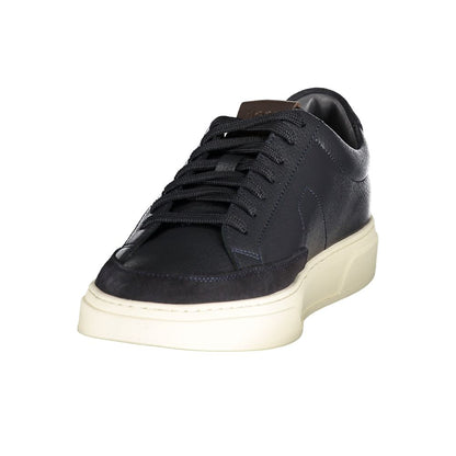 Sneakers by Hugo Boss for men in polyester polyurethane leather blue, brown & print presents a sumptuous silhouette as Men's Low-Top Polyester Polyurethane Leather Sneakers, expertly defined by a sumptuous low-top style for a sumptuous, high-fashion look.