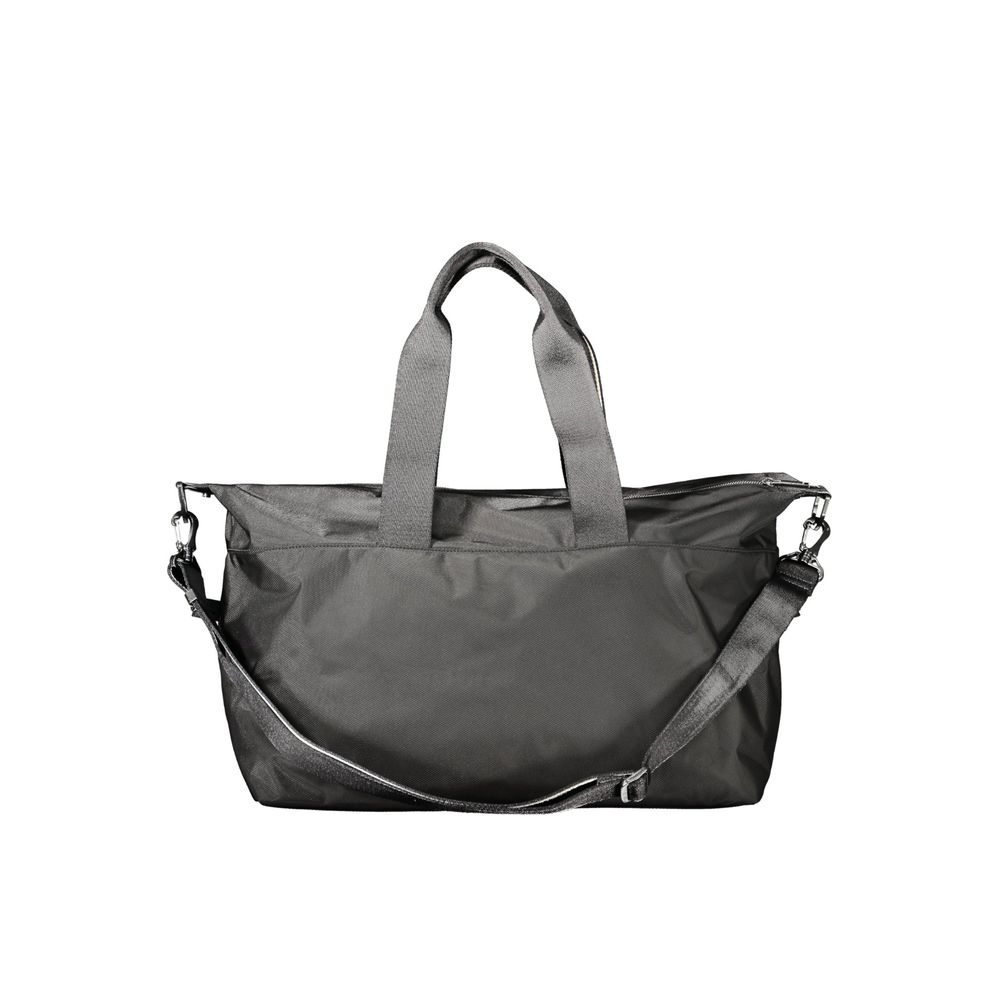 This Travel Handbag by Hugo Boss for unisex in polyethylene polyurethane & mesh and black presents a sculptural silhouette featuring a secure zipper & magnetic, ample internal-pockets, and versatile shoulder-strap, adjustable-strap & handle for a sculptural finish.